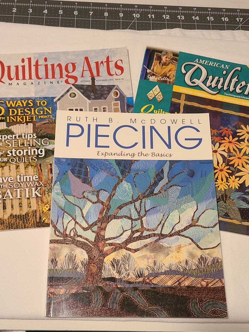 Piecing By Ruth McDowell, Quilting Arts, American Quilter Sewing Book 3pc
